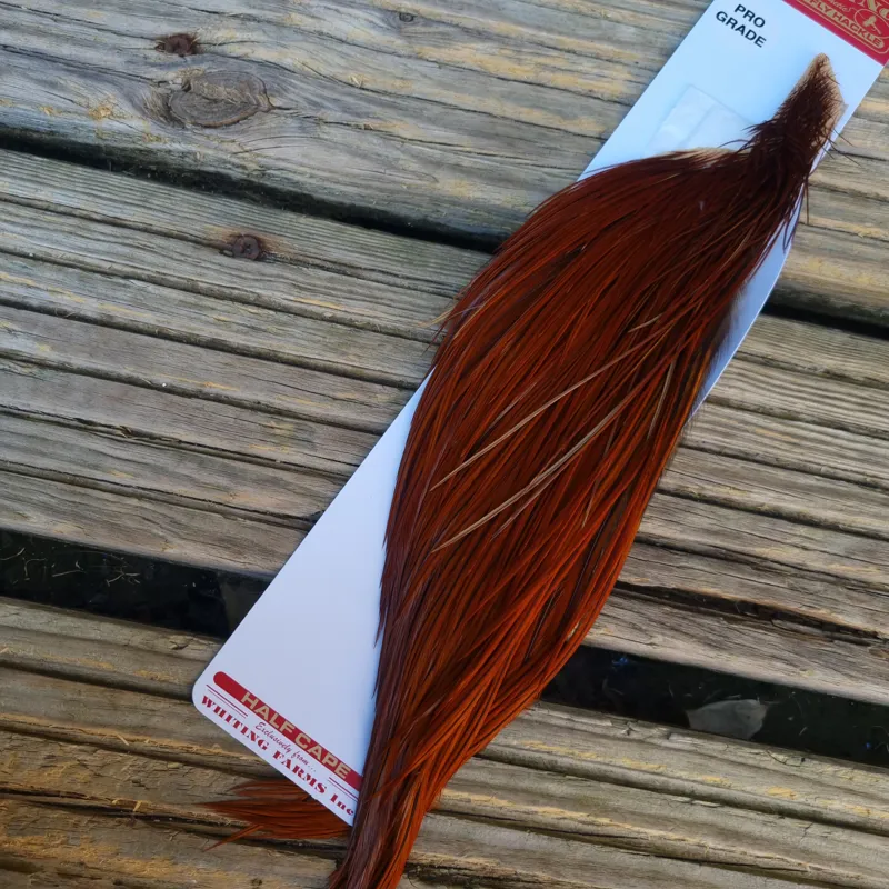 Whiting 1/2 Pro-Grade Dry Fly Rooster Cape in Brown-2